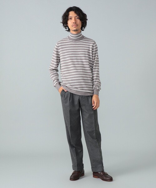 GRAN SASSO / 12ゲージ ボーダー タートルネックニット（ニット