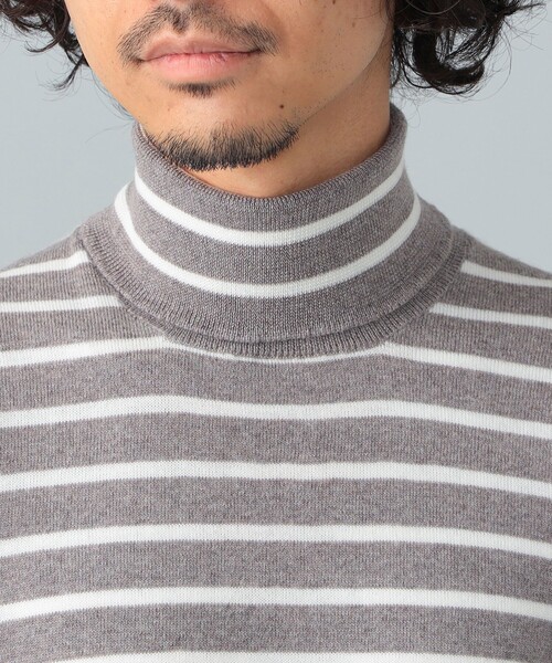 Gran Sasso(グランサッソ)の「GRAN SASSO / 12ゲージ ボーダー タートルネックニット(ニット/セーター・メンズ・ネイビー/グレー・48/46/44/52/50)」の10枚目の写真