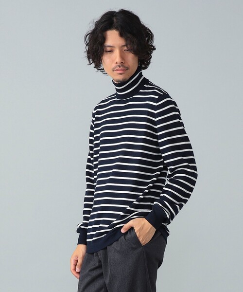 GRAN SASSO / 12ゲージ ボーダー タートルネックニット（ニット