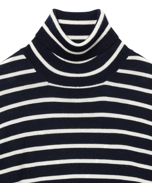 Gran Sasso(グランサッソ)の「GRAN SASSO / 12ゲージ ボーダー タートルネックニット(ニット/セーター・メンズ・ネイビー/グレー・48/46/44/52/50)」の22枚目の写真