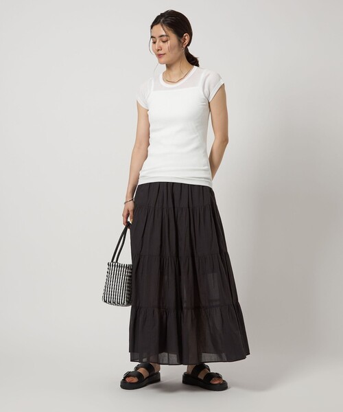 gicipi（ジチピ）の「＜gicipi＞CALCIO フレンチスリーブ Tシャツ（Tシャツ/カットソー・レディース・オフホワイト/ブラック/ライトブルー・FREE）」の7枚目の写真