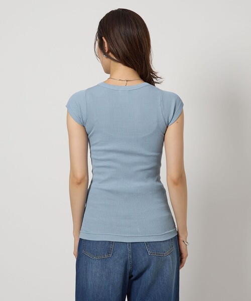 gicipi（ジチピ）の「＜gicipi＞CALCIO フレンチスリーブ Tシャツ（Tシャツ/カットソー・レディース・オフホワイト/ブラック/ライトブルー・FREE）」の14枚目の写真