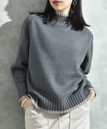 INTERPLANET | ７Ｇ天竺＊袖山リブ配色ハイネックプルオーバー(ニット/セーター)