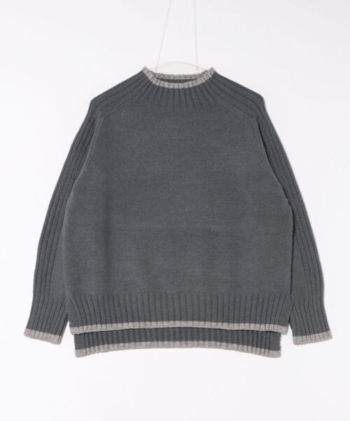 INTERPLANET（インタープラネット）の「７Ｇ天竺＊袖山リブ配色ハイネックプルオーバー（ニット/セーター・レディース・グリーン/ブルー/チャコールグレー/グレー/オレンジ・FREE）」の10枚目の写真