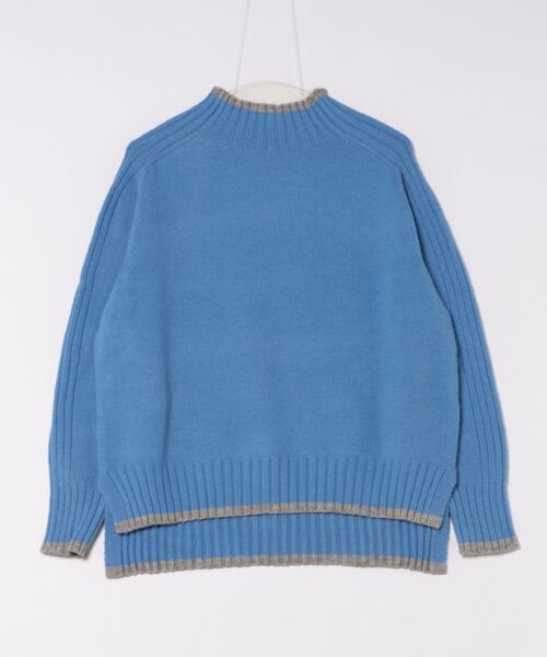 INTERPLANET（インタープラネット）の「７Ｇ天竺＊袖山リブ配色ハイネックプルオーバー（ニット/セーター・レディース・グリーン/ブルー/チャコールグレー/グレー/オレンジ・FREE）」の8枚目の写真