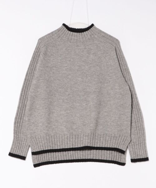 INTERPLANET（インタープラネット）の「７Ｇ天竺＊袖山リブ配色ハイネックプルオーバー（ニット/セーター・レディース・グリーン/ブルー/チャコールグレー/グレー/オレンジ・FREE）」の7枚目の写真