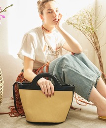 Ungrid（アングリッド）の「【Ungrid/アングリッド】型押し　バケツトートバッグ　ショルダーバッグ（かごバッグ）」