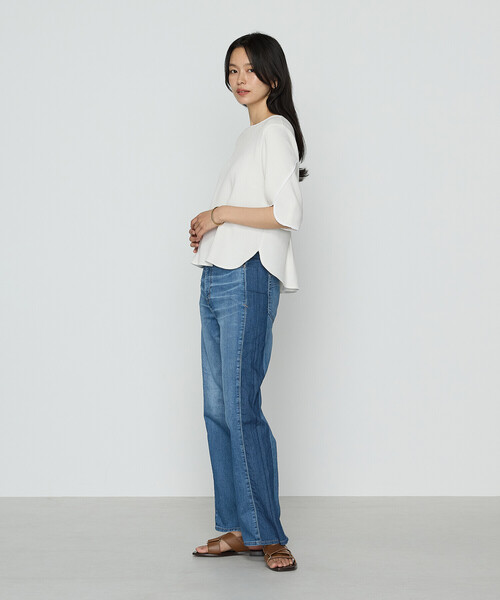 K.T KIYOKO TAKASE（キヨコタカセ）の「ポコポコジャージー バックタックTシャツ（Tシャツ/カットソー・レディース・ブルー/ホワイト/ブラウン・11号/9号）」の4枚目の写真