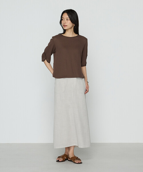 K.T KIYOKO TAKASE（キヨコタカセ）の「ポコポコジャージー バックタックTシャツ（Tシャツ/カットソー・レディース・ブルー/ホワイト/ブラウン・11号/9号）」の8枚目の写真