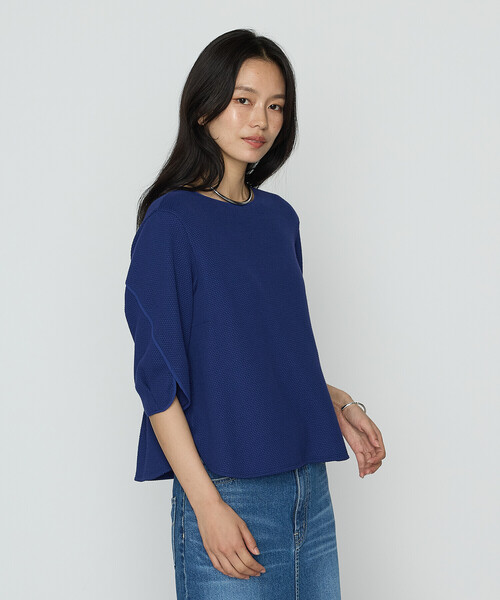 K.T KIYOKO TAKASE（キヨコタカセ）の「ポコポコジャージー バックタックTシャツ（Tシャツ/カットソー・レディース・ブルー/ホワイト/ブラウン・11号/9号）」の14枚目の写真