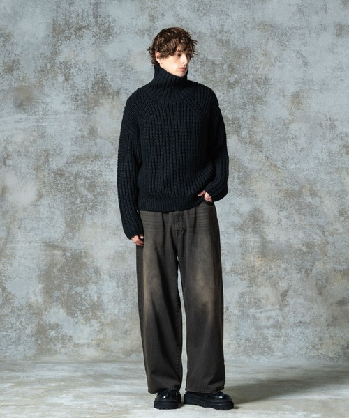 Turtle Neck Raglan Knit / タートルネックラグランニット