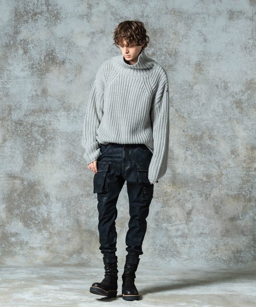 glamb(グラム)の「Turtle Neck Raglan Knit / タートルネックラグランニット(ニット/セーター・メンズ・ブラック/グレー・M/L)」の8枚目の写真