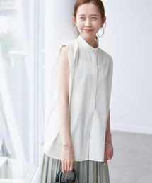 ROPE' PICNIC | 【UVカット・接触冷感・イージーケア】バンドカラーノースリーブシャツ/通勤対応(シャツ/ブラウス)