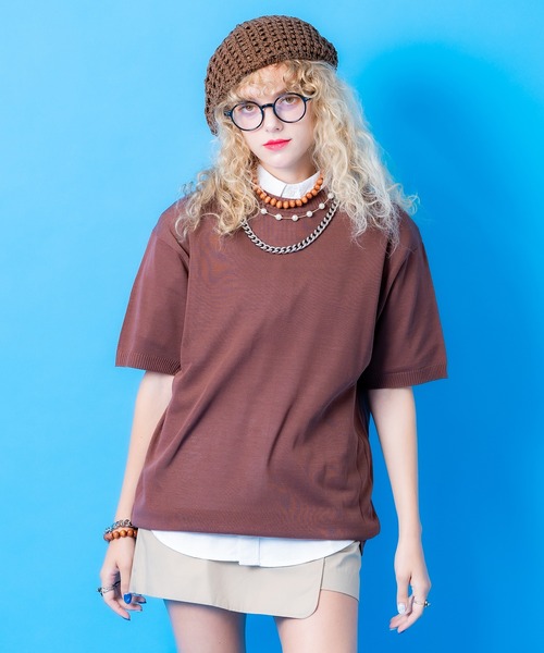 a.p.o.v.(エーピーオービー)の「a.p.o.v. ニットTシャツ(Tシャツ/カットソー・メンズ・ブルー/アイボリー/ブラウン/グリーン/ピンク/ベージュ/ネイビー/ブラック・ONESIZE)」の3枚目の写真
