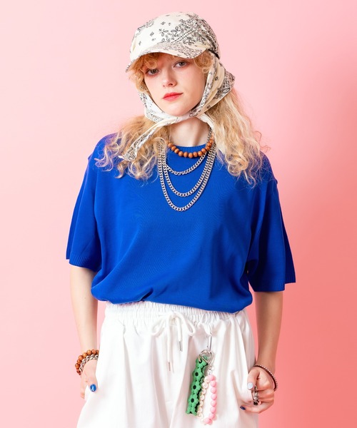 a.p.o.v.(エーピーオービー)の「a.p.o.v. ニットTシャツ(Tシャツ/カットソー・メンズ・ブルー/アイボリー/ブラウン/グリーン/ピンク/ベージュ/ネイビー/ブラック・ONESIZE)」の7枚目の写真