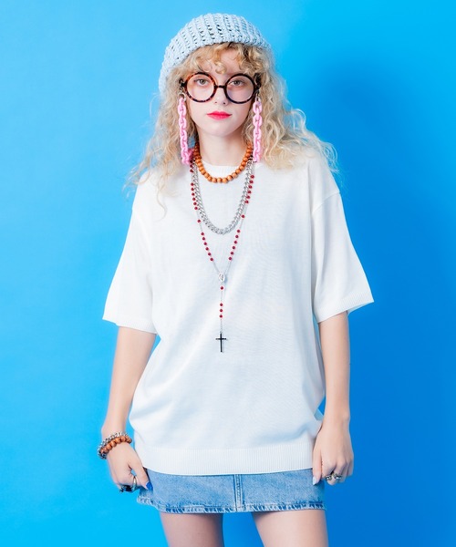 a.p.o.v.(エーピーオービー)の「a.p.o.v. ニットTシャツ(Tシャツ/カットソー・メンズ・ブルー/アイボリー/ブラウン/グリーン/ピンク/ベージュ/ネイビー/ブラック・ONESIZE)」の1枚目の写真