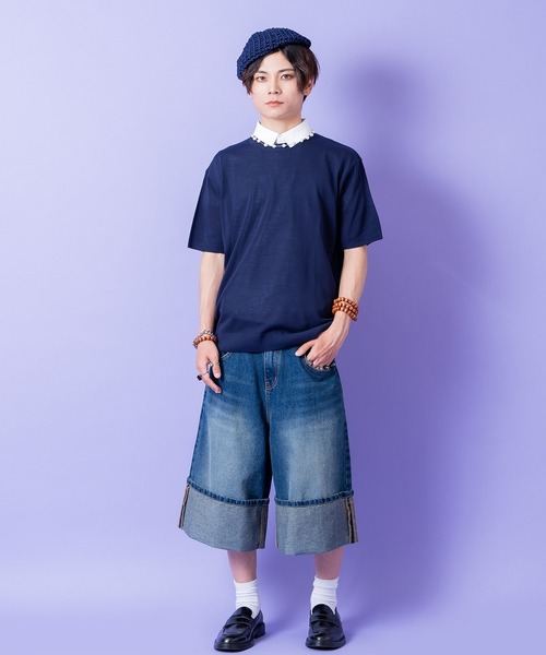 a.p.o.v.(エーピーオービー)の「a.p.o.v. ニットTシャツ(Tシャツ/カットソー・メンズ・ブルー/アイボリー/ブラウン/グリーン/ピンク/ベージュ/ネイビー/ブラック・ONESIZE)」の14枚目の写真