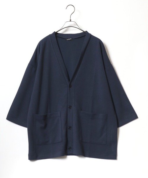 ANPAS（アンパス）の「Cool Touch Ponte Fabric Summer Cardigan/接触冷感 ポンチ サマー カーディガン 春夏 半袖（カーディガン/ボレロ・メンズ・グリーン/ネイビー/ブラック/グレイッシュベージュ・M/L）」の8枚目の写真