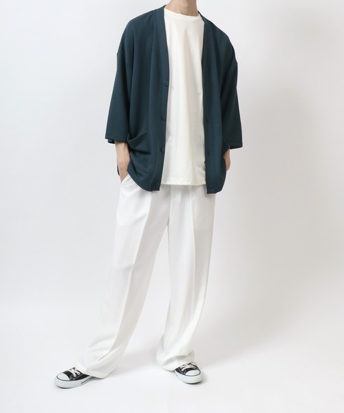 ANPAS（アンパス）の「Cool Touch Ponte Fabric Summer Cardigan/接触冷感 ポンチ サマー カーディガン 春夏 半袖（カーディガン/ボレロ・メンズ・グリーン/ネイビー/ブラック/グレイッシュベージュ・M/L）」の17枚目の写真