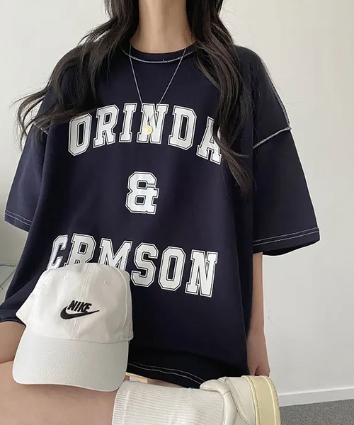 NinaetLina(ニナエリナ)の「ビックシルエットTシャツ(Tシャツ/カットソー・レディース・ライトグレー/ネイビー/グリーン・FREE)」の6枚目の写真