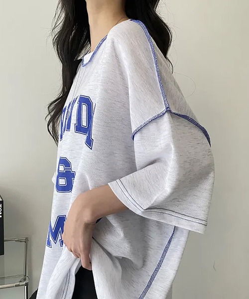NinaetLina(ニナエリナ)の「ビックシルエットTシャツ(Tシャツ/カットソー・レディース・ライトグレー/ネイビー/グリーン・FREE)」の14枚目の写真