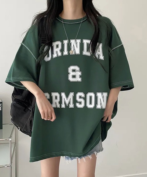 NinaetLina(ニナエリナ)の「ビックシルエットTシャツ(Tシャツ/カットソー・レディース・ライトグレー/ネイビー/グリーン・FREE)」の20枚目の写真