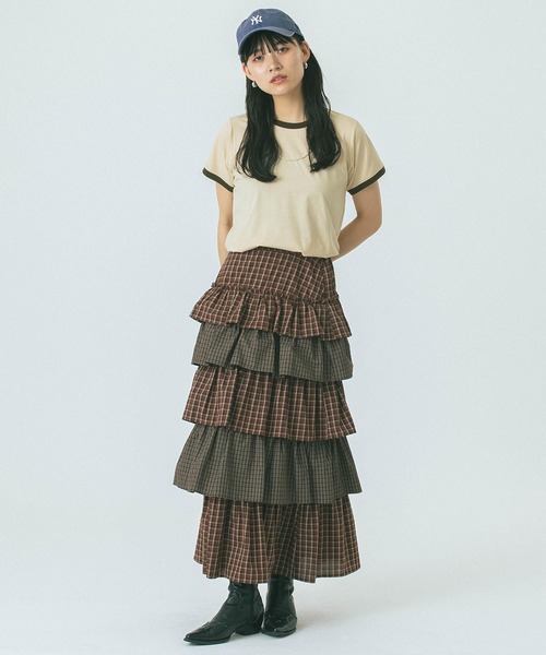 ROSE BUD(ローズバッド)の「RINGER TEE(Tシャツ/カットソー・レディース・ネイビー/ベージュ・ONE SIZE)」の19枚目の写真