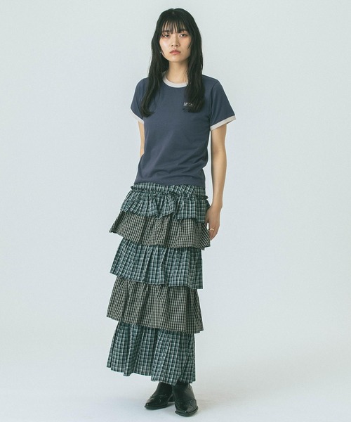 ROSE BUD(ローズバッド)の「RINGER TEE(Tシャツ/カットソー・レディース・ネイビー/ベージュ・ONE SIZE)」の8枚目の写真