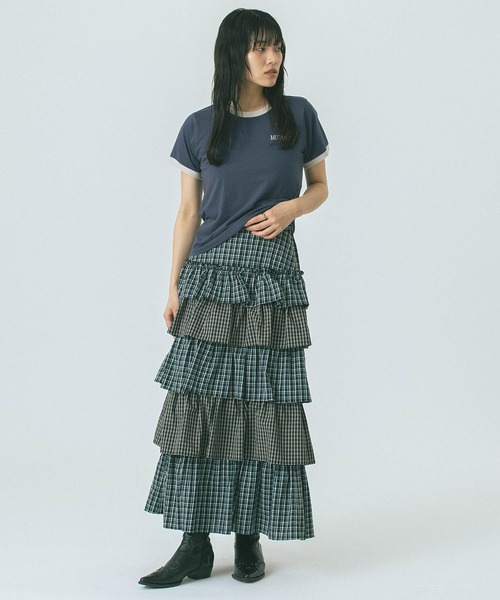 ROSE BUD(ローズバッド)の「RINGER TEE(Tシャツ/カットソー・レディース・ネイビー/ベージュ・ONE SIZE)」の9枚目の写真
