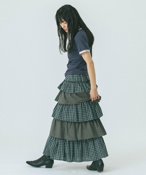 ROSE BUD(ローズバッド)の「RINGER TEE(Tシャツ/カットソー・レディース・ネイビー/ベージュ・ONE SIZE)」の10枚目の写真