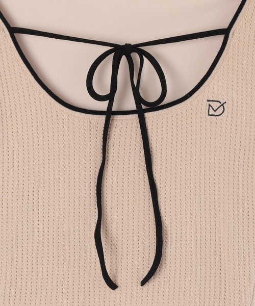 M DOLLY(エムドリー)の「*M DOLLY original* logo ribbon tops/ロゴリボントップス(Tシャツ/カットソー・レディース・ブラック/ベージュ・FREE)」の14枚目の写真