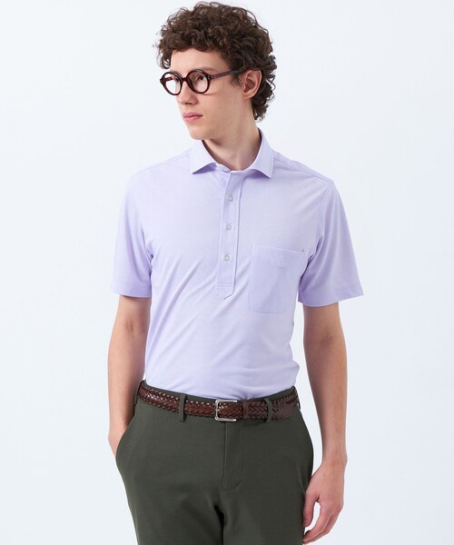 MACKINTOSH PHILOSOPHY(マッキントッシュ フィロソフィー)の「トロッター メランジ鹿の子 カッタウェイポロ(シャツ/ブラウス・メンズ・パープル系その他7/ネイビー/ライトブルー/チャコールグレー・42/38/40)」の1枚目の写真