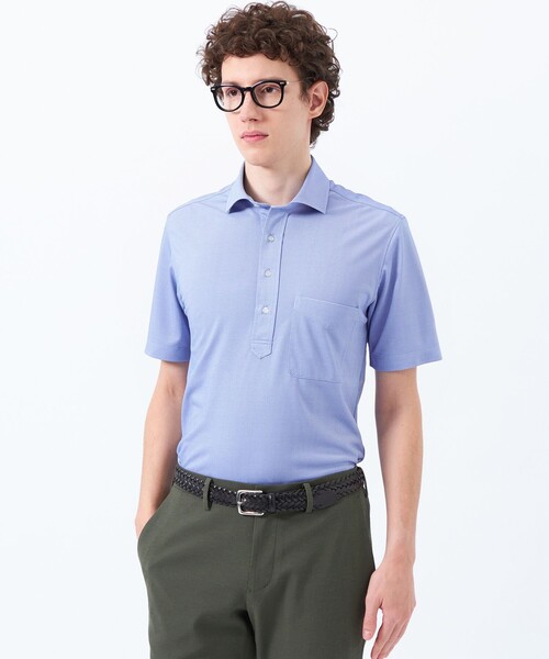 MACKINTOSH PHILOSOPHY(マッキントッシュ フィロソフィー)の「トロッター メランジ鹿の子 カッタウェイポロ(シャツ/ブラウス・メンズ・パープル系その他7/ネイビー/ライトブルー/チャコールグレー・42/38/40)」の3枚目の写真