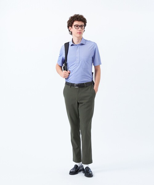 MACKINTOSH PHILOSOPHY(マッキントッシュ フィロソフィー)の「トロッター メランジ鹿の子 カッタウェイポロ(シャツ/ブラウス・メンズ・パープル系その他7/ネイビー/ライトブルー/チャコールグレー・42/38/40)」の6枚目の写真