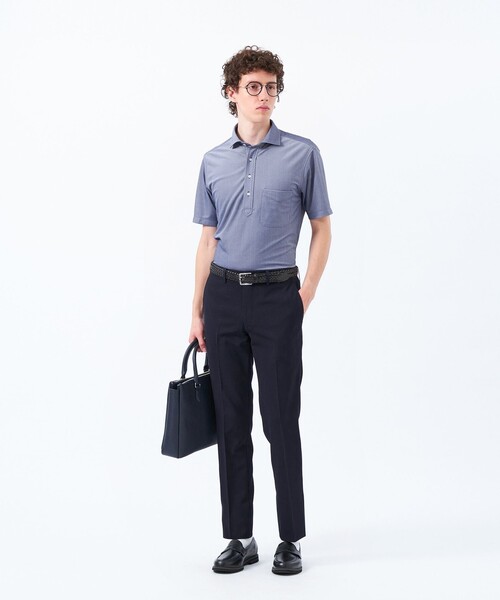 MACKINTOSH PHILOSOPHY(マッキントッシュ フィロソフィー)の「トロッター メランジ鹿の子 カッタウェイポロ(シャツ/ブラウス・メンズ・パープル系その他7/ネイビー/ライトブルー/チャコールグレー・42/38/40)」の7枚目の写真