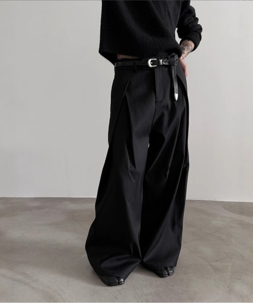 DEVICE（デバイス）の「ダブルタック フレア ワイド スラックス（スラックス・レディース・グレー/ブラック・FREE）」の21枚目の写真