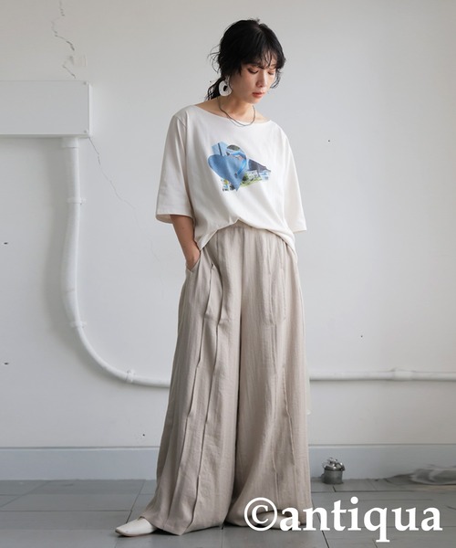 antiqua(アンティカ)の「ワイドタックパンツ(その他パンツ・レディース・ブラック/ナチュラル・LARGE/MEDIUM)」の11枚目の写真