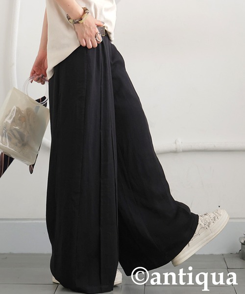 antiqua(アンティカ)の「ワイドタックパンツ(その他パンツ・レディース・ブラック/ナチュラル・LARGE/MEDIUM)」の4枚目の写真