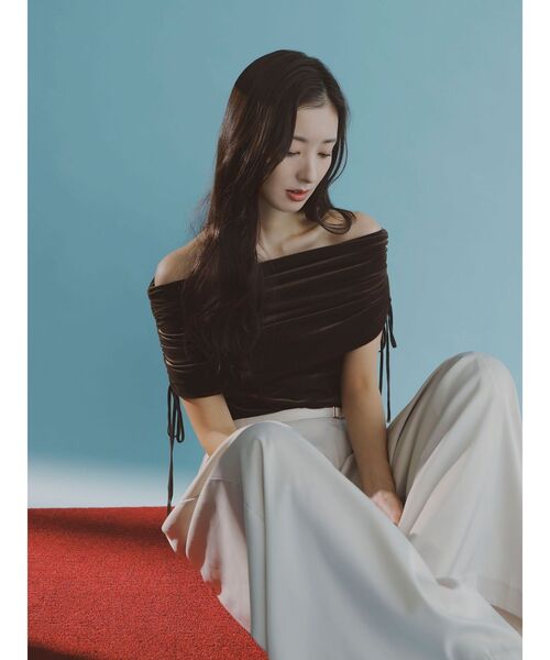 LAGUNAMOON（ラグナムーン）の「シルエットタックワイドパンツ（その他パンツ・レディース・ブラウン/アイボリー・SMALL/MEDIUM）」の19枚目の写真