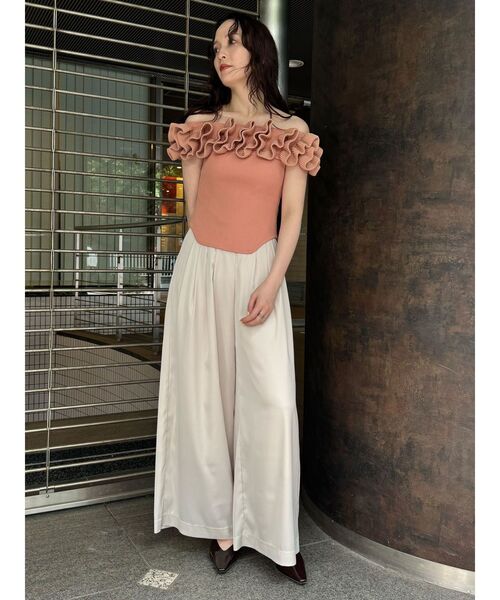 LAGUNAMOON(ラグナムーン)の「シルエットタックワイドパンツ(その他パンツ・レディース・ブラウン/アイボリー・SMALL/MEDIUM)」の12枚目の写真