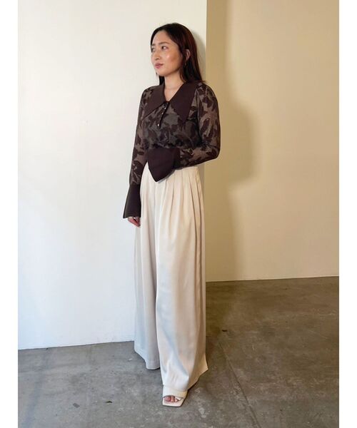 LAGUNAMOON（ラグナムーン）の「シルエットタックワイドパンツ（その他パンツ・レディース・ブラウン/アイボリー・SMALL/MEDIUM）」の5枚目の写真