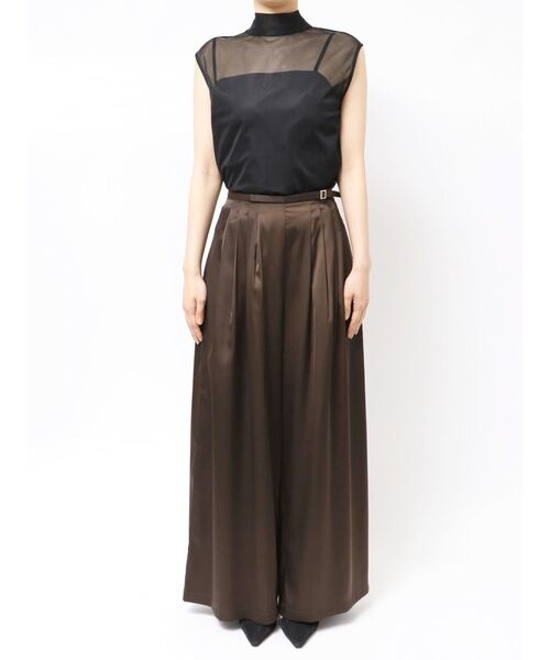 LAGUNAMOON（ラグナムーン）の「シルエットタックワイドパンツ（その他パンツ・レディース・ブラウン/アイボリー・SMALL/MEDIUM）」の13枚目の写真