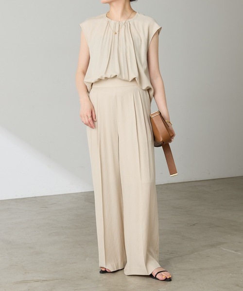 COLLAGE GALLARDAGALANTE（コラージュガリャルダガランテ）の「【OT】T/Rフレンチセットアップ（セットアップ・レディース・ベージュ/ブラック・FREE）」の2枚目の写真