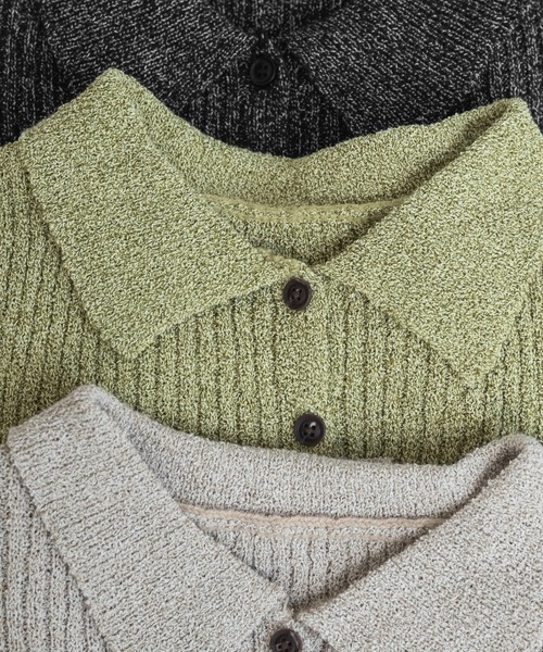 lawgy(ラウジー)の「boucle rib collar polo cardigan / ブークレリブカラーポロカーディガン(カーディガン/ボレロ・レディース・ブラック/グリーン/ベージュ・FREE)」の17枚目の写真