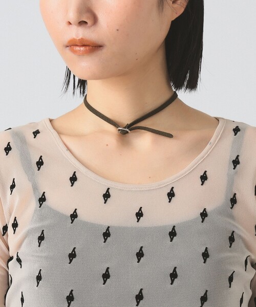 Ray BEAMS（レイビームス）の「フロッキー プリント シアー ラウンドネック トップス（Tシャツ/カットソー・レディース・ピンク/ベージュ/ロイヤルブルー・ONE SIZE）」の16枚目の写真