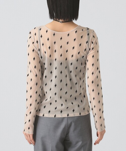 Ray BEAMS（レイビームス）の「フロッキー プリント シアー ラウンドネック トップス（Tシャツ/カットソー・レディース・ピンク/ベージュ/ロイヤルブルー・ONE SIZE）」の20枚目の写真