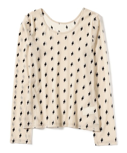 Ray BEAMS（レイビームス）の「フロッキー プリント シアー ラウンドネック トップス（Tシャツ/カットソー・レディース・ピンク/ベージュ/ロイヤルブルー・ONE SIZE）」の21枚目の写真