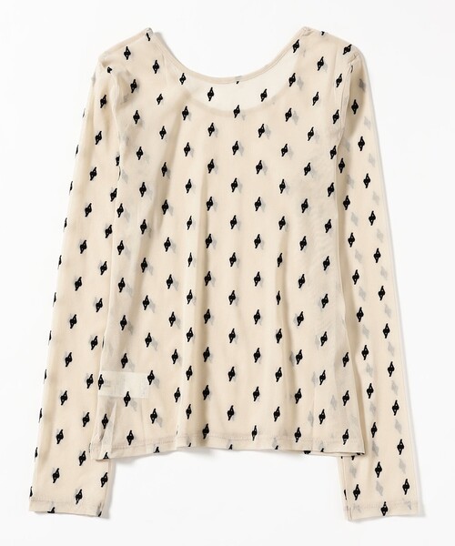 Ray BEAMS（レイビームス）の「フロッキー プリント シアー ラウンドネック トップス（Tシャツ/カットソー・レディース・ピンク/ベージュ/ロイヤルブルー・ONE SIZE）」の22枚目の写真