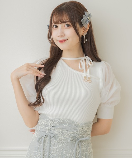 アシメデコルテ開きニットトップス（ニット/セーター）｜couture