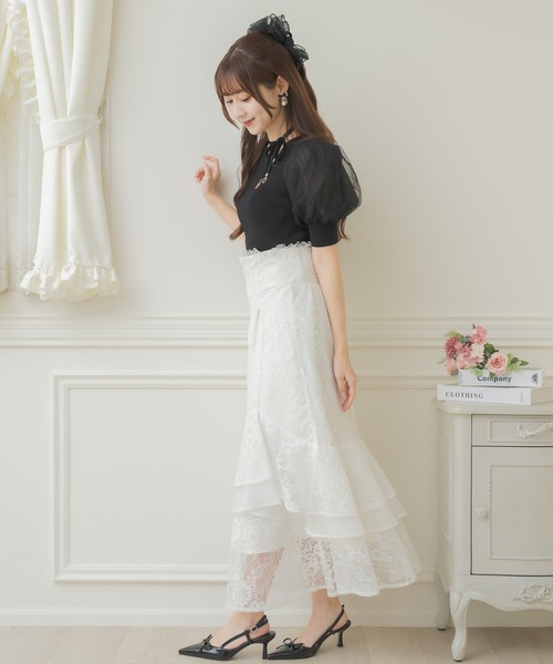 couture BY ROJITA(クチュールバイロジータ)の「アシメデコルテ開きニットトップス(ニット/セーター・レディース・ブラック/ホワイト/サックスブルー・FREE)」の14枚目の写真